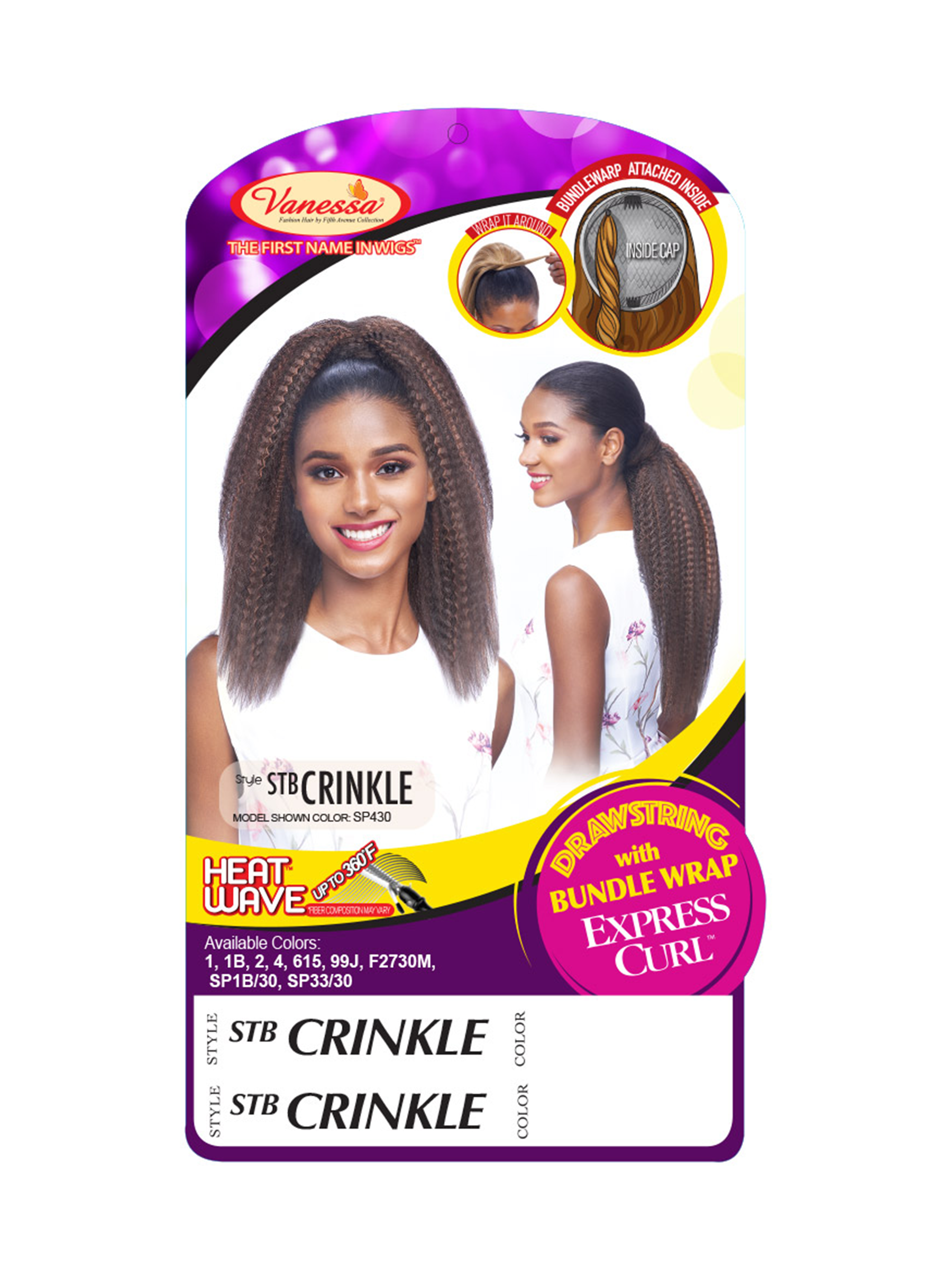 Vanessa Synthetic Drawstring Ponytail STB CRINKLE