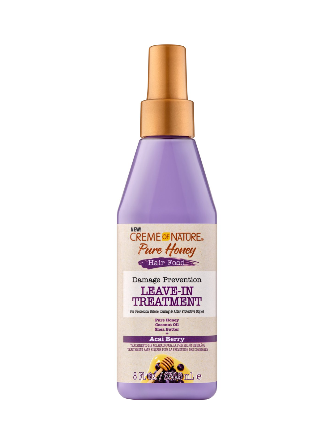 Creme of Nature Pure Honey Hair Food Honey + Acai Berry Damage Prevention Leave-In Treatment