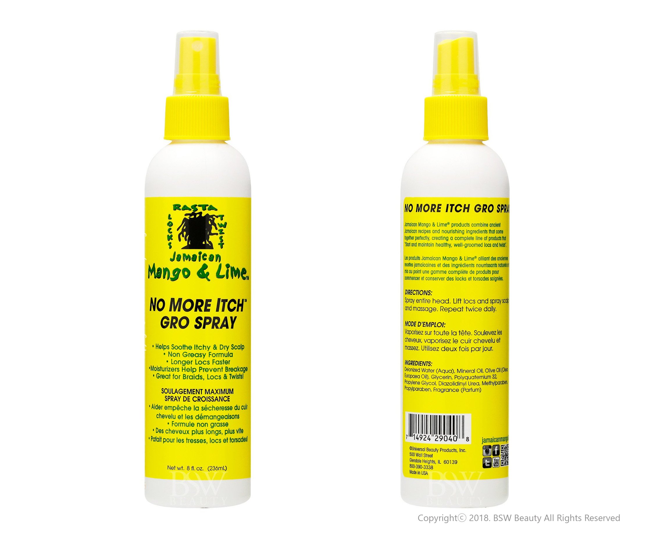 Jamaican Mango & Lime No More Itch Gro Spray 8oz