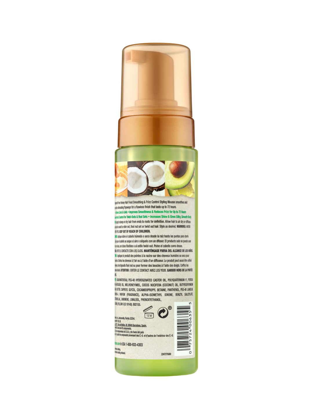 Creme of Nature Pure Honey Hair Food Honey + Avocado Styling Mousse 7oz.